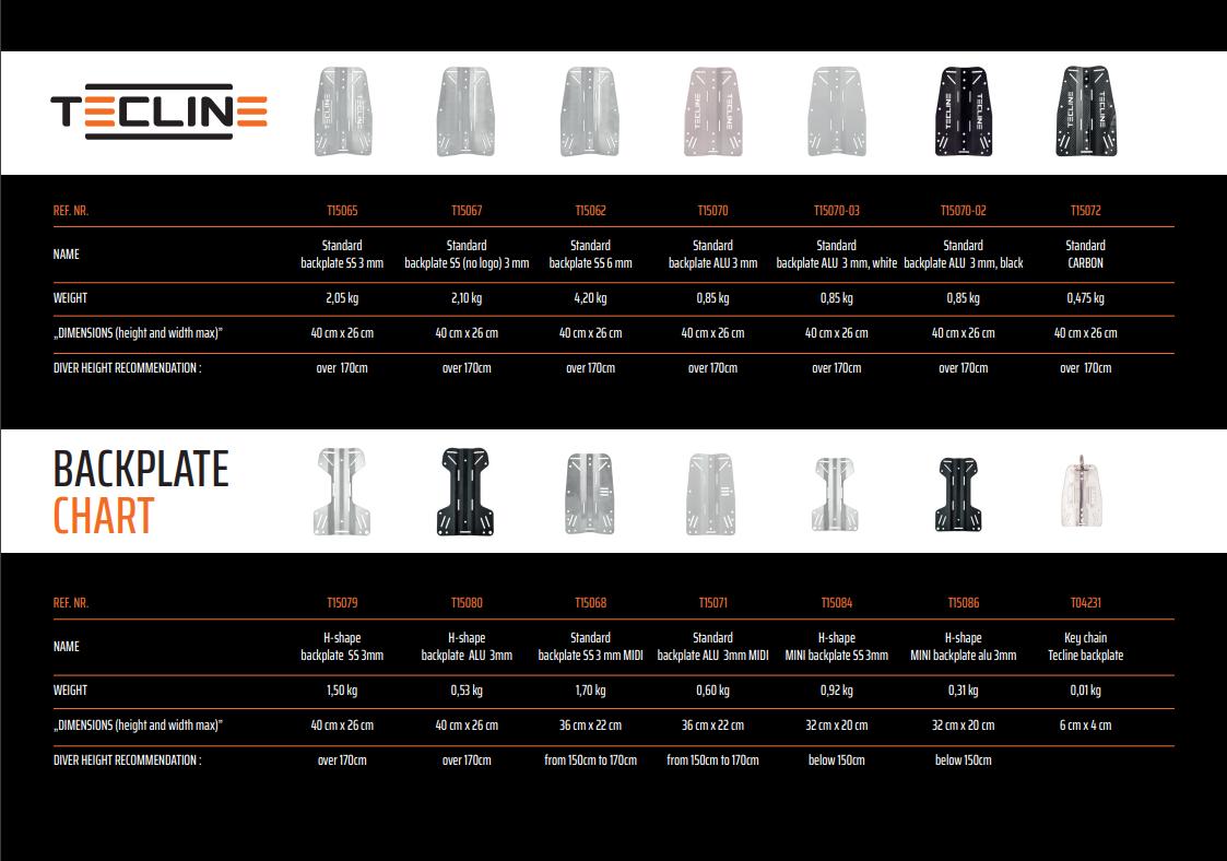 Tecline Aluminium "H" Backplate with DIR Harness