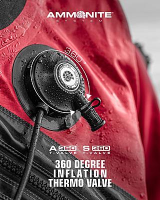 Ammonite A360 and S360 T Valve for Heated Drysuit Undergarments - Deep Dive Supplies