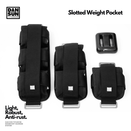 Dan Sun Titanium Velcro Weight Pouch With Serrated Triglides - Deep Dive Supplies