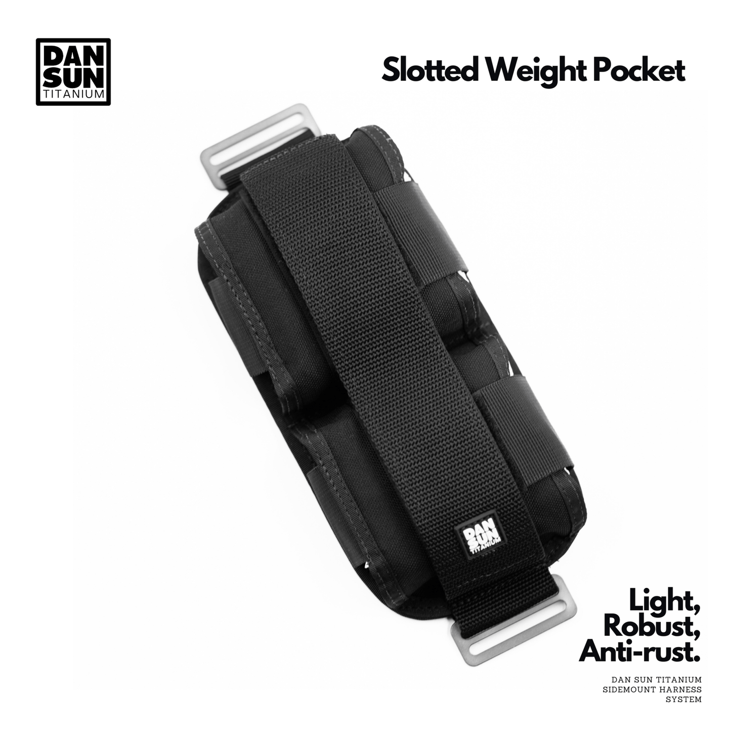 Dan Sun Titanium Velcro Weight Pouch With Serrated Triglides - Deep Dive Supplies