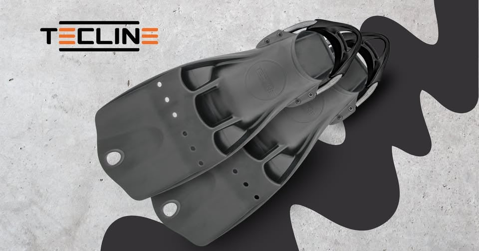 Tecline Lightjet Fins - Negative Buoyancy Fins - Graphite - Deep Dive Supplies