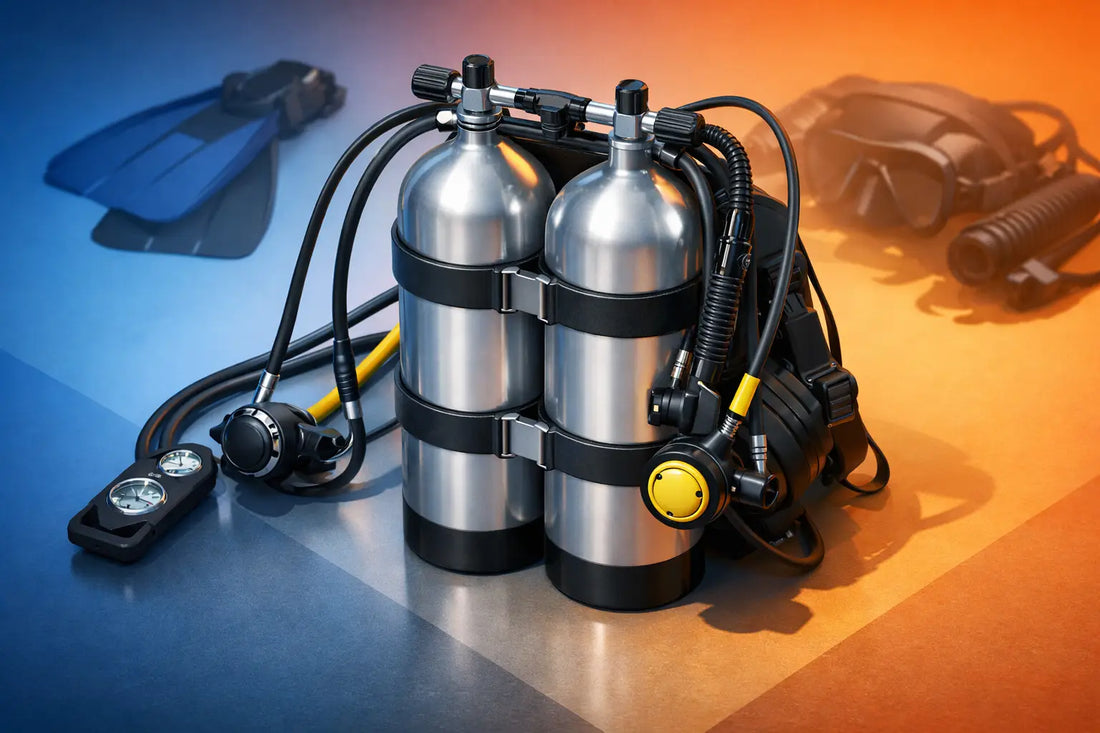 Twin Cylinder Setup Example for Technical Divers