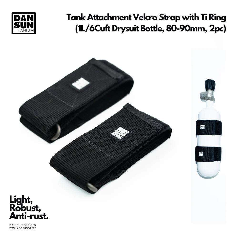 Dan Sun Titanium Tank Attachment Velcro Strap With Ti Ring (1 Pair)