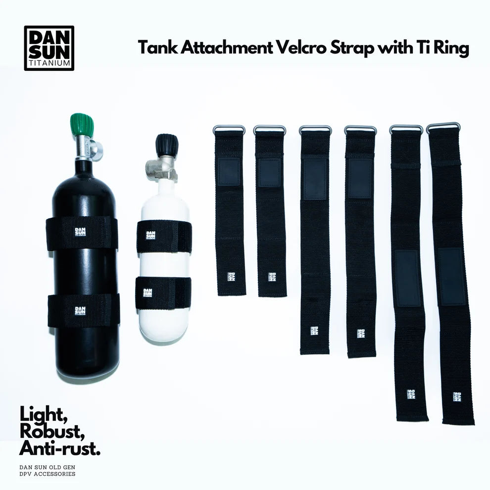 Dan Sun Titanium Tank Attachment Velcro Strap With Ti Ring (1 Pair)