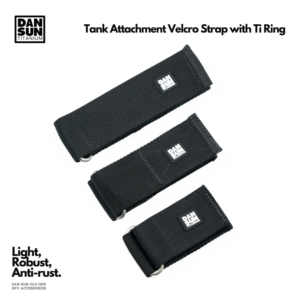 Dan Sun Titanium Tank Attachment Velcro Strap With Ti Ring (1 Pair)