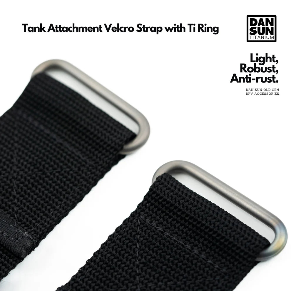 Dan Sun Titanium Tank Attachment Velcro Strap With Ti Ring (1 Pair)