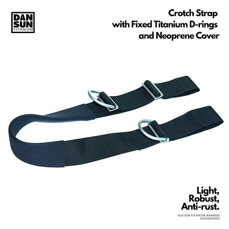 Dan Sun Titanium Crotch Strap With Fixed D-Rings with Neoprene Cover