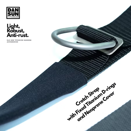 Dan Sun Titanium Crotch Strap With Fixed D-Rings with Neoprene Cover