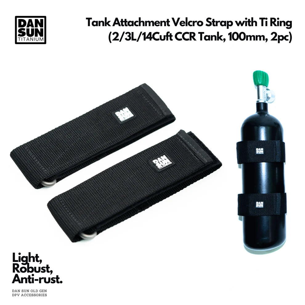 Dan Sun Titanium Tank Attachment Velcro Strap With Ti Ring (1 Pair)