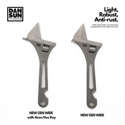 DAN SUN NEW GEN Wide 6" Titanium Adjustable Spanner With 4mm Allen/Hex Key - Deep Dive Supplies