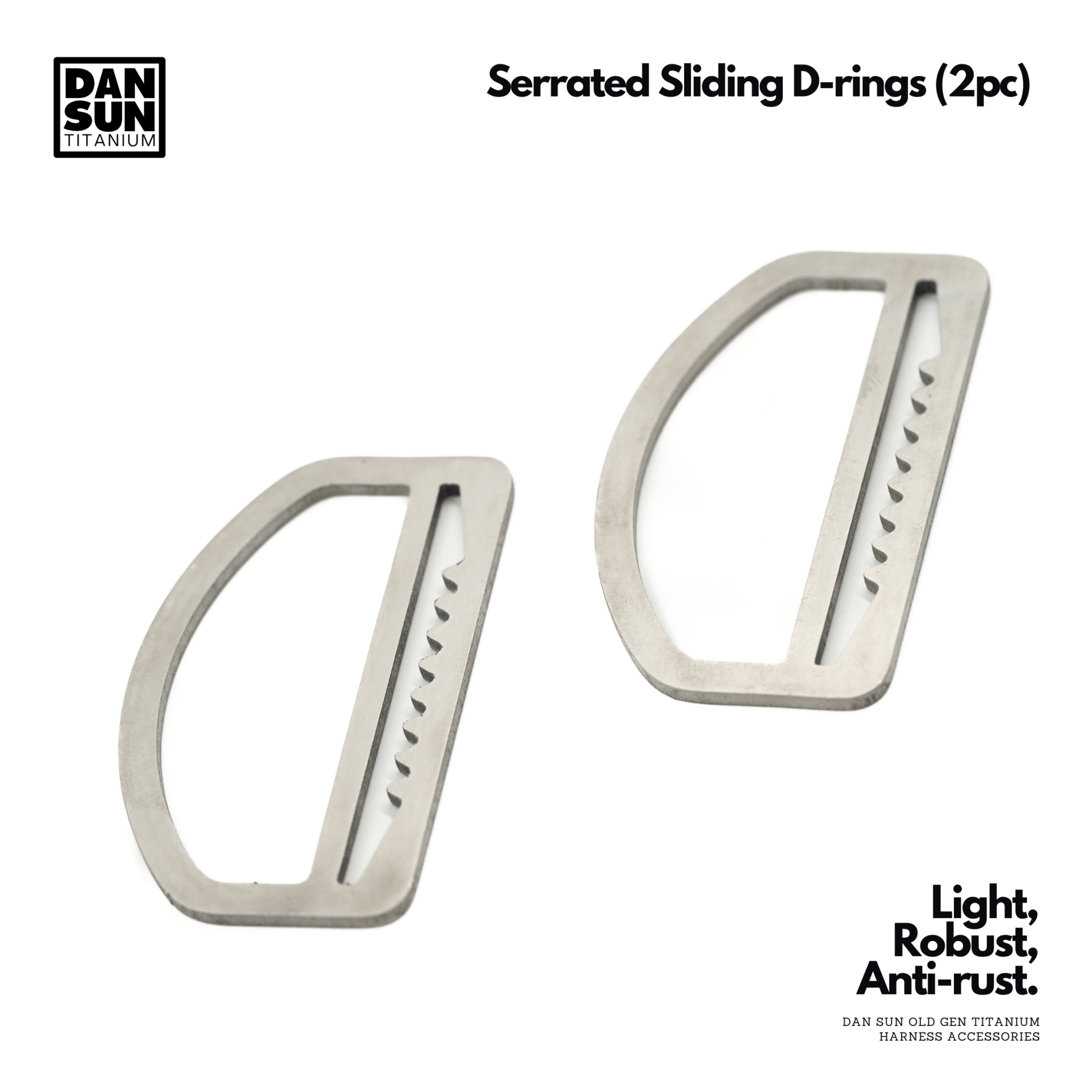 Dan Sun Titanium Serrated Sliding D - Ring - Deep Dive Supplies