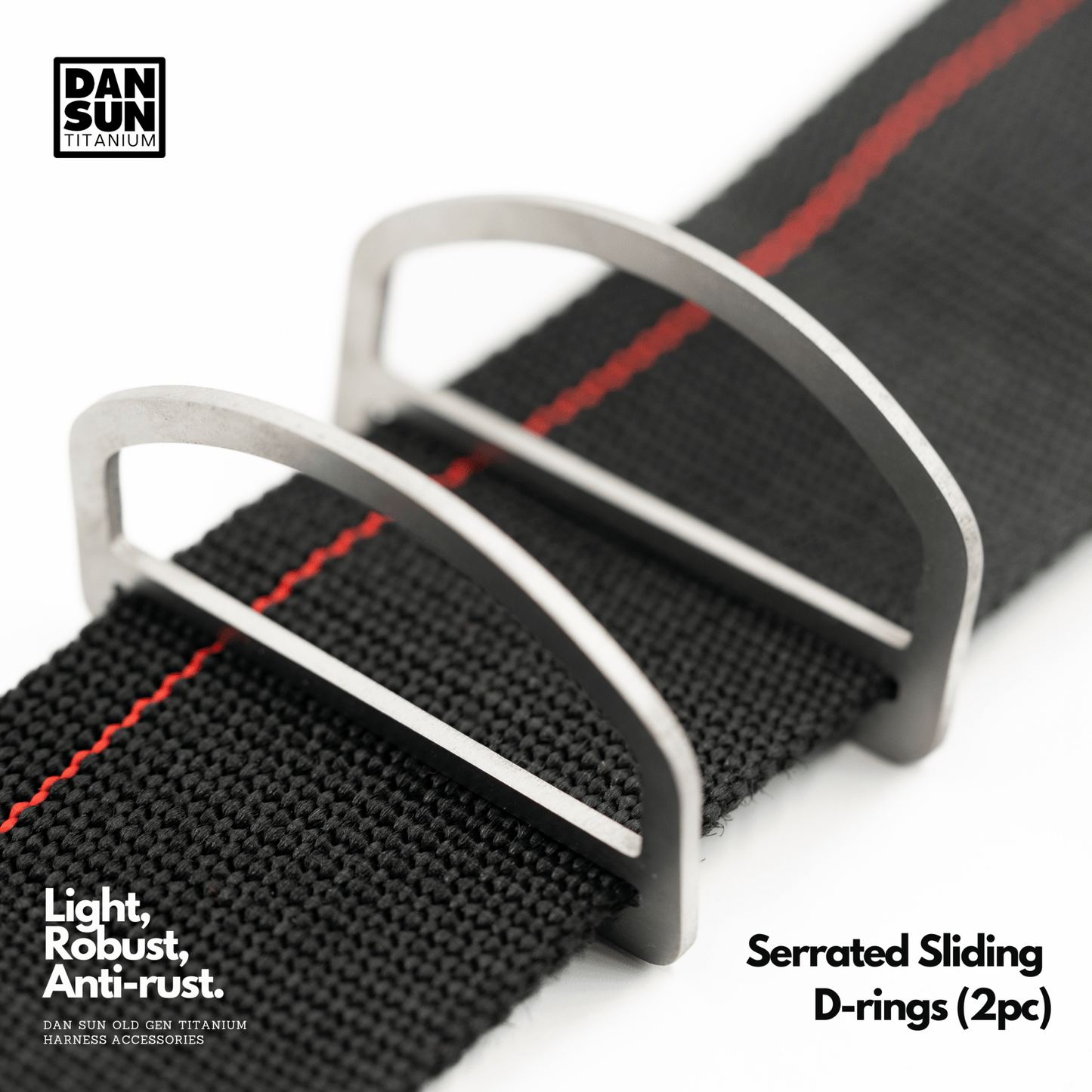 Dan Sun Titanium Serrated Sliding D - Ring - Deep Dive Supplies