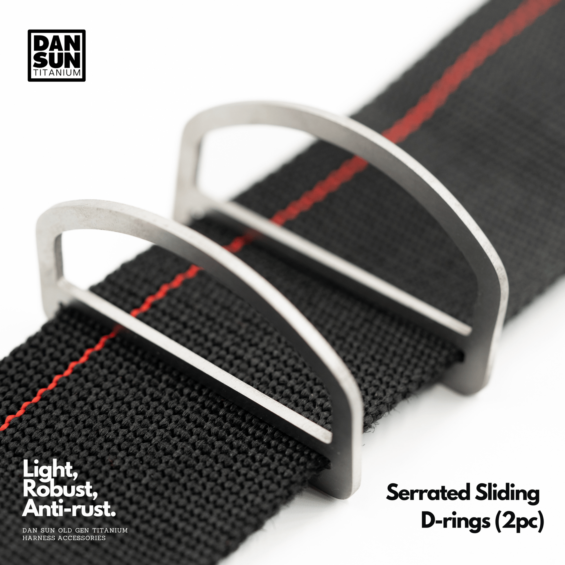 Dan Sun Titanium Serrated Sliding D - Ring - Deep Dive Supplies
