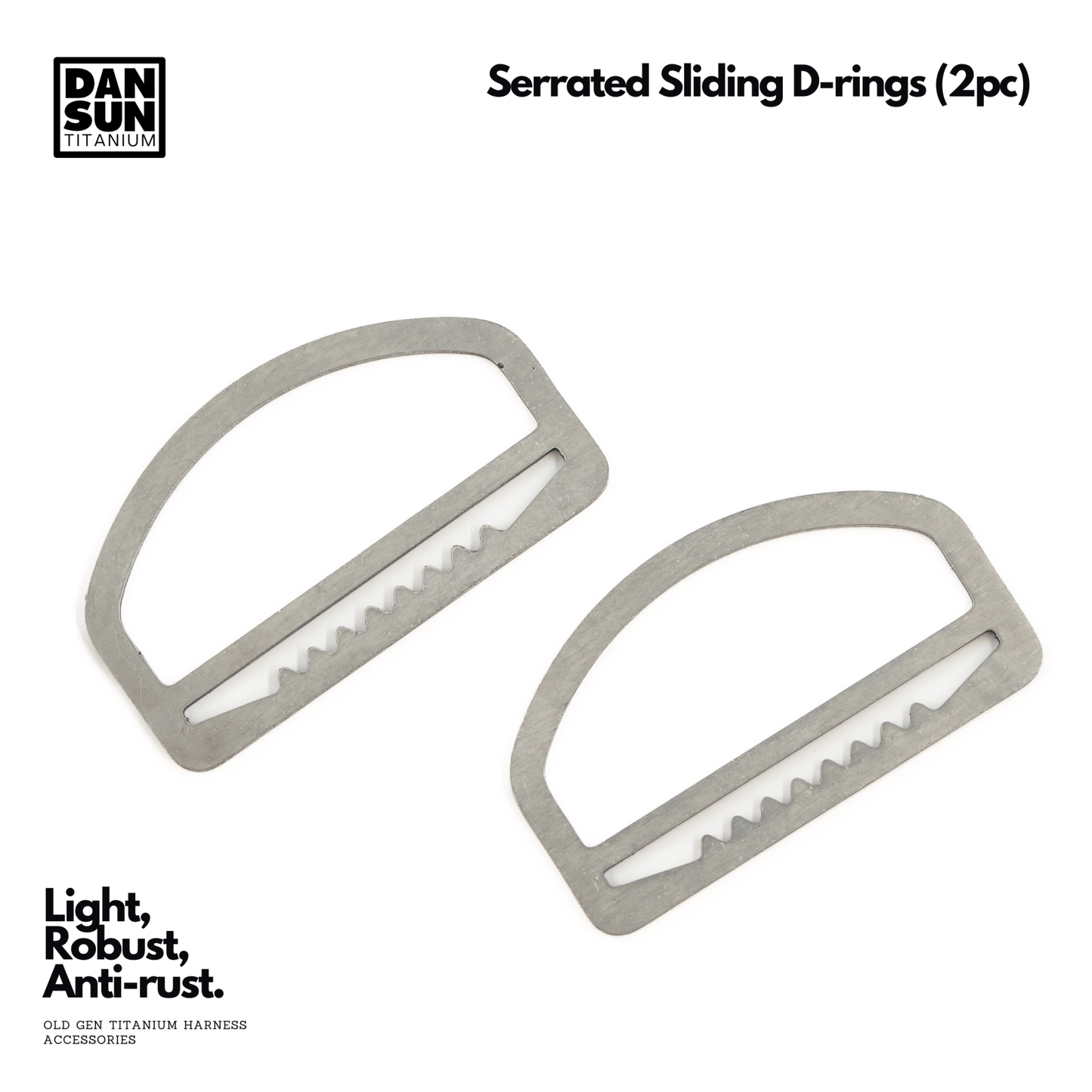 Dan Sun Titanium Serrated Sliding D - Ring - Deep Dive Supplies