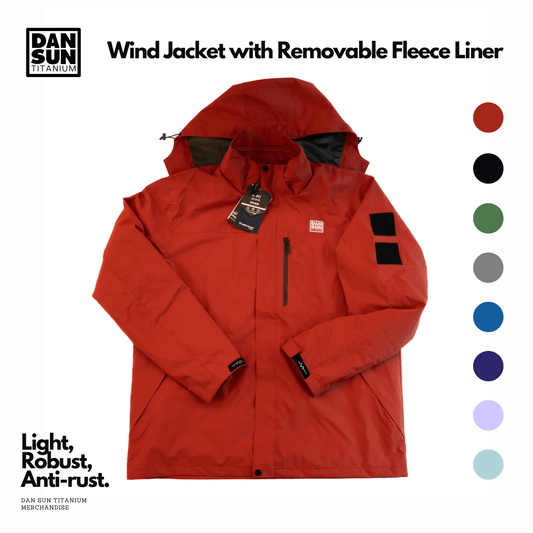 Dan Sun Titanium Wind Jacket With Detachable Fleece Lining - Deep Dive Supplies
